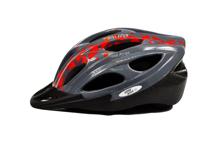Шлем велосипедный "GOOD BIKE" M 56-58 см серо/красный 88854/5-IS фото