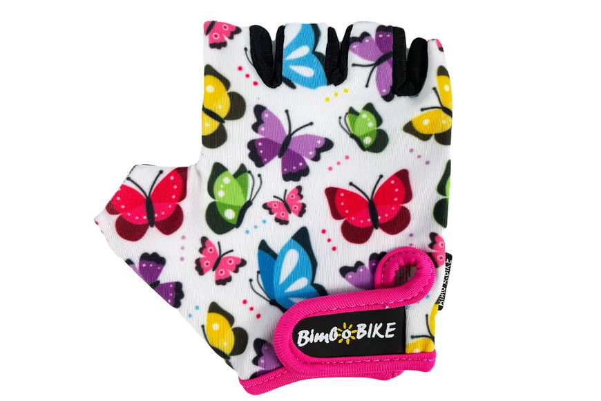 Велоперчатки детские 6-8 лет размер M бабочки "KIDS" 90961/2-IS фото