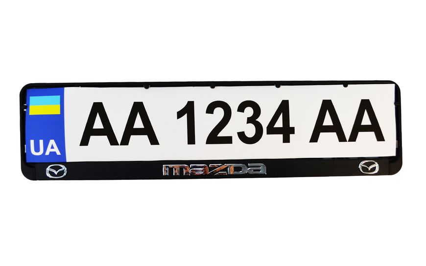 Рамка номерного знака пластик с объемными буквами MAZDA 52х13,5х2 см (2шт) 24-010 фото