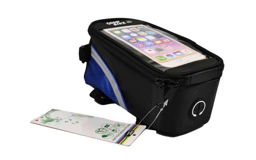 Велосипедна сумка на раму під смартфон 4,8” чорно-синя IN TOUCH 94882-IS 94882-IS фото