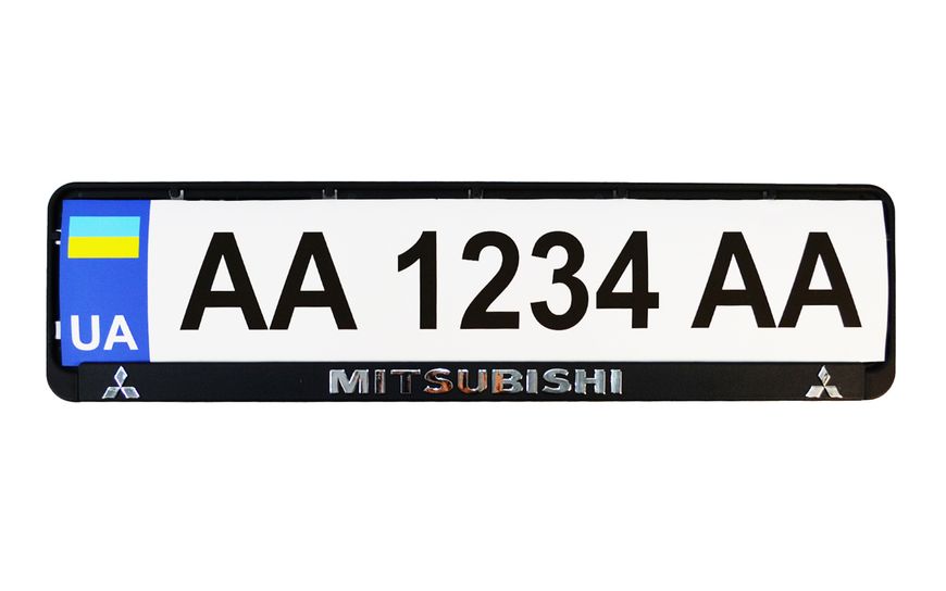 Рамка номерного знака пластик с объемными буквами Mitsubishi 52х13,5х2 см (2шт) 24-012 фото