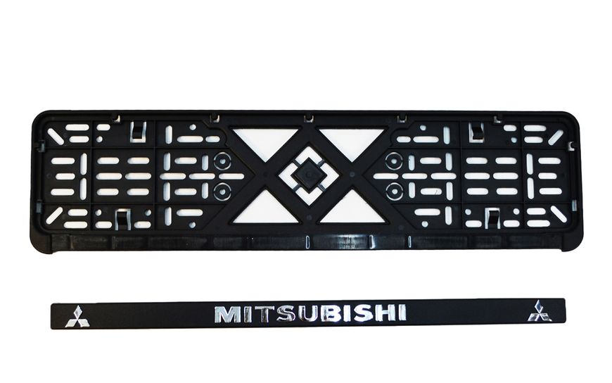 Рамка номерного знака пластик с объемными буквами Mitsubishi 52х13,5х2 см (2шт) 24-012 фото