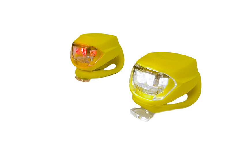 Фонарь мигающий комплект "SILICON LED" в силиконовом корпусе 2шт желтый 92325Yellow-IS фото