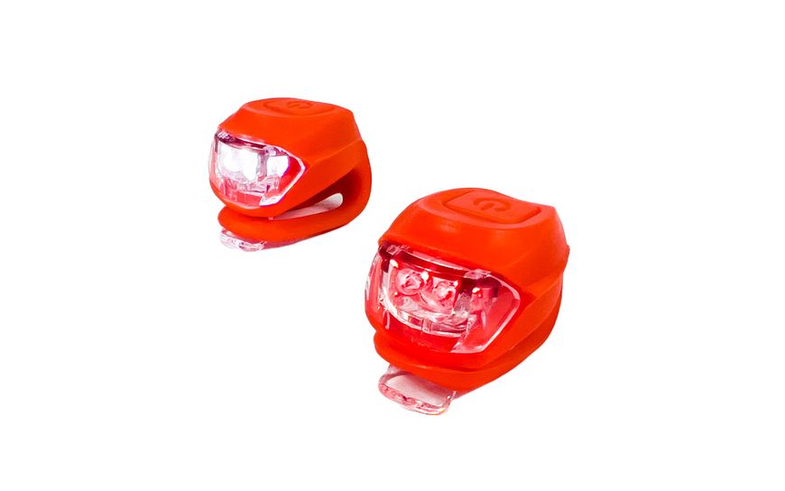 Фонарь мигающая комплект "SILICON LED" в силиконовом корпусе 2шт красные 92325Red-IS фото