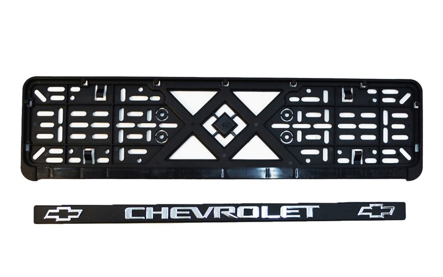 Рамка номерного знака пластик с объемными буквами Chevrolet 52х13,5х2 см (2шт 24-002 фото
