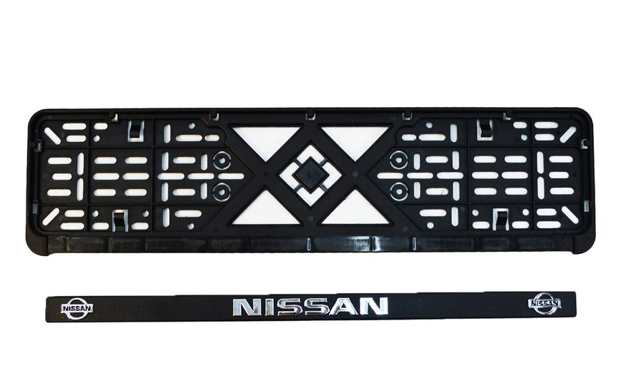 Рамка номерного знака пластик с объемными буквами NISSAN 52х13,5х2 см (2шт) 24-013 фото