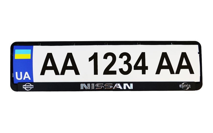 Рамка номерного знака пластик с объемными буквами NISSAN 52х13,5х2 см (2шт) 24-013 фото