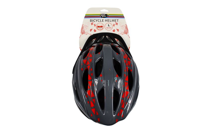Шлем велосипедный "GOOD BIKE" L 58-60 см серо/красный 88855/5-IS фото